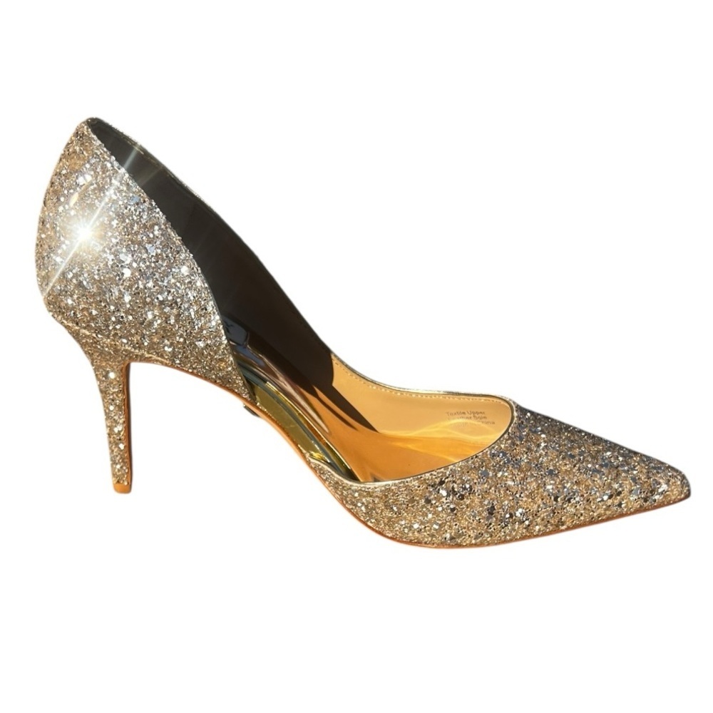 Badgley Mischka Glittering Hold Daisy Heels NIB 8 - Picture 4 of 10